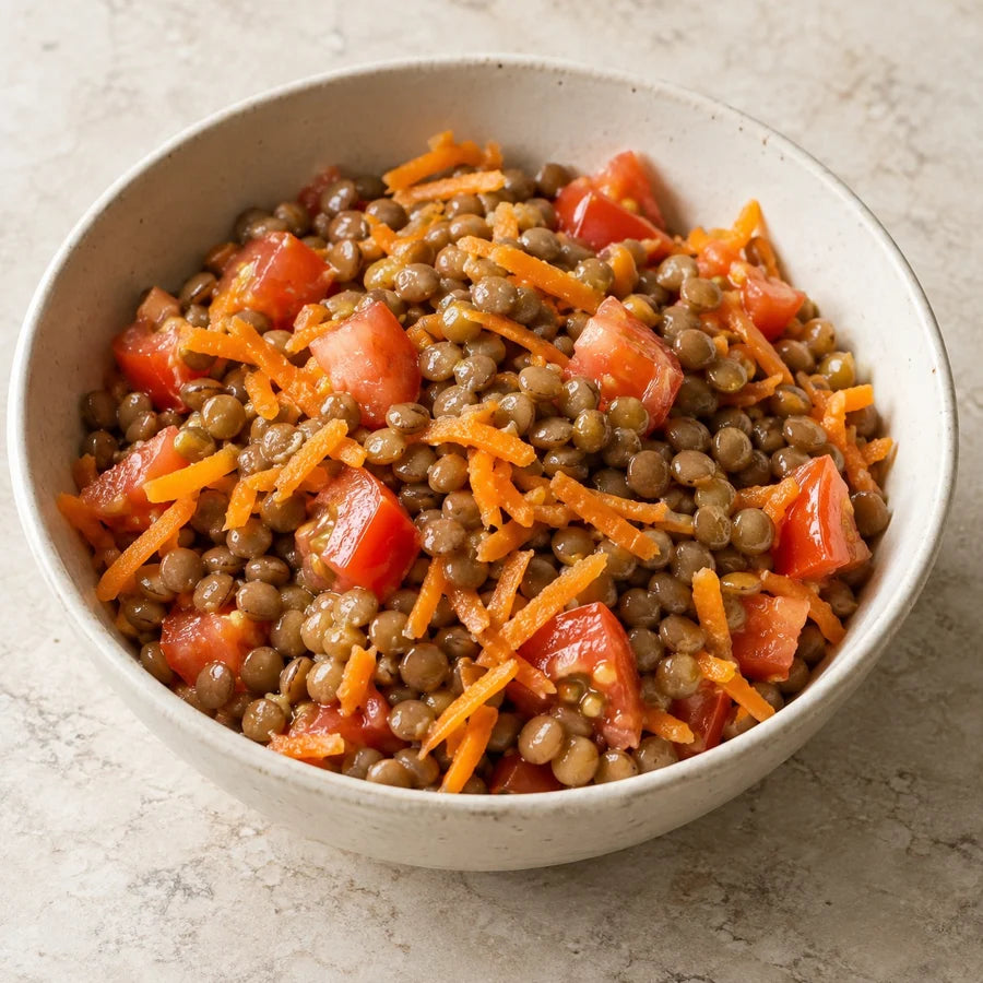 Ejemplo de táper de Sara: ensalada de lentejas